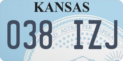 KS license plate 038IZJ