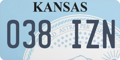 KS license plate 038IZN