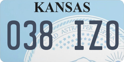 KS license plate 038IZO