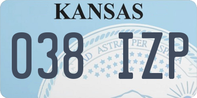 KS license plate 038IZP