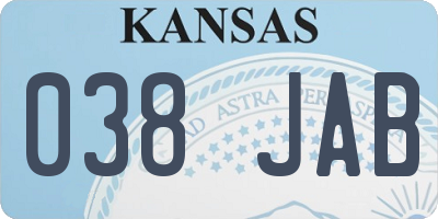 KS license plate 038JAB