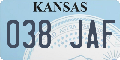 KS license plate 038JAF