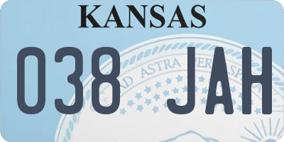 KS license plate 038JAH