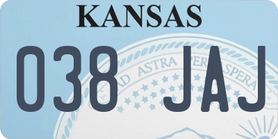 KS license plate 038JAJ