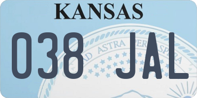 KS license plate 038JAL