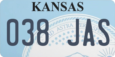 KS license plate 038JAS