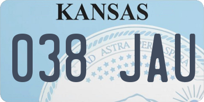 KS license plate 038JAU