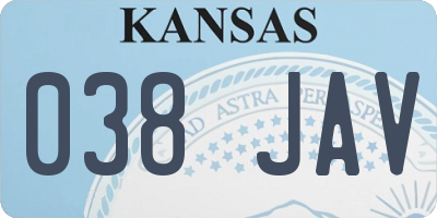 KS license plate 038JAV