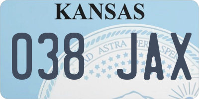 KS license plate 038JAX