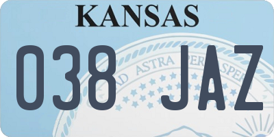 KS license plate 038JAZ