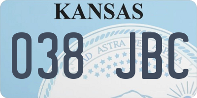 KS license plate 038JBC