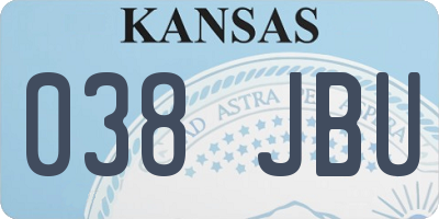 KS license plate 038JBU