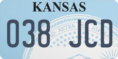 KS license plate 038JCD