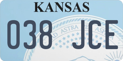 KS license plate 038JCE
