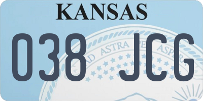 KS license plate 038JCG