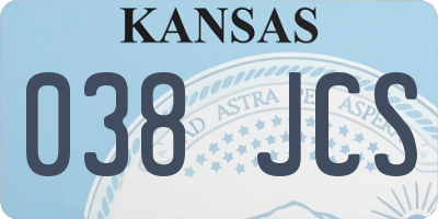 KS license plate 038JCS
