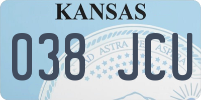 KS license plate 038JCU