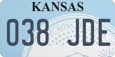 KS license plate 038JDE