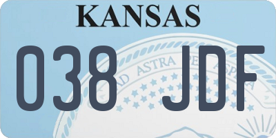 KS license plate 038JDF