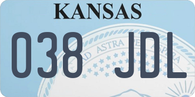 KS license plate 038JDL