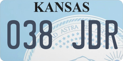 KS license plate 038JDR