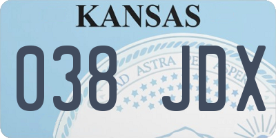 KS license plate 038JDX