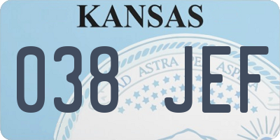 KS license plate 038JEF