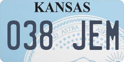 KS license plate 038JEM