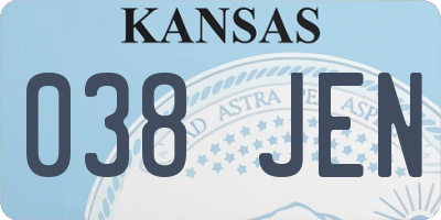 KS license plate 038JEN