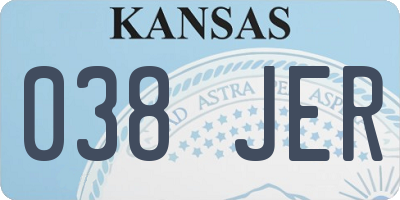 KS license plate 038JER