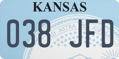 KS license plate 038JFD