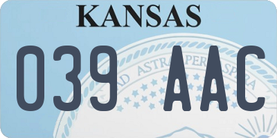 KS license plate 039AAC