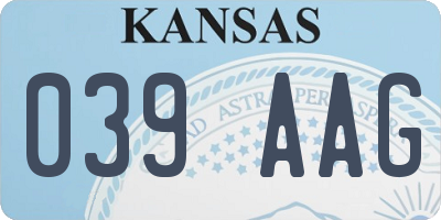 KS license plate 039AAG