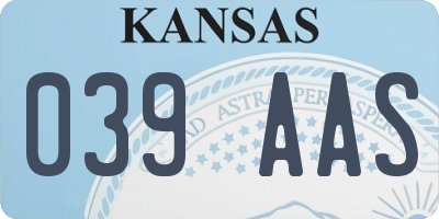 KS license plate 039AAS