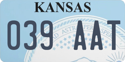 KS license plate 039AAT