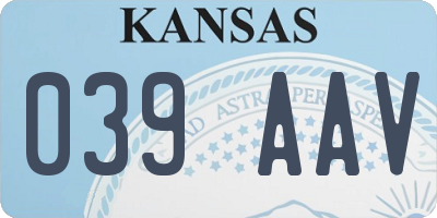 KS license plate 039AAV
