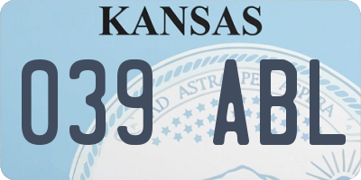 KS license plate 039ABL
