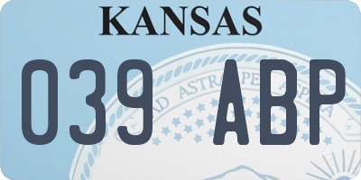 KS license plate 039ABP