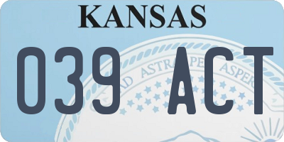 KS license plate 039ACT