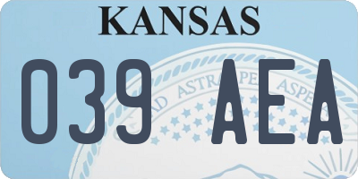 KS license plate 039AEA