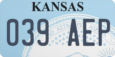 KS license plate 039AEP