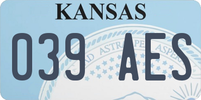 KS license plate 039AES