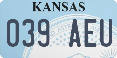 KS license plate 039AEU