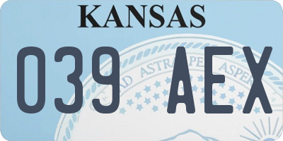 KS license plate 039AEX