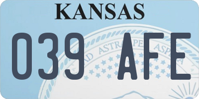 KS license plate 039AFE