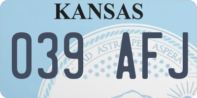 KS license plate 039AFJ