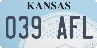 KS license plate 039AFL