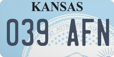 KS license plate 039AFN