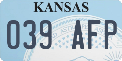 KS license plate 039AFP