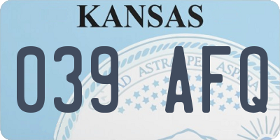KS license plate 039AFQ